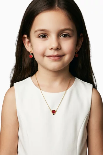Little Princess Ladybug Earrings in 18kt Gold-plated Silver