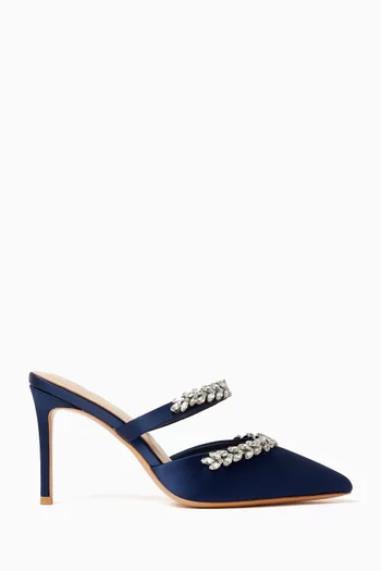 Autumn 90 Embellished Mules in Satin