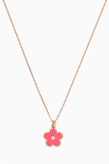 Ara Bambi Diamond Flower Necklace in 18kt Rose Gold