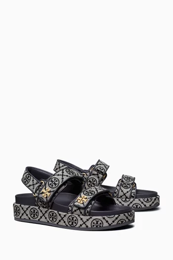 T Monogram Kira Sport Platform Sandals in Jacquard
