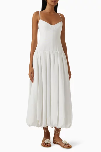 Vento Bustier Bubble Midi Dress in Viscose