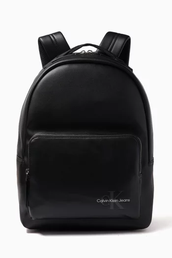 Logo Backpack in Faux-leather