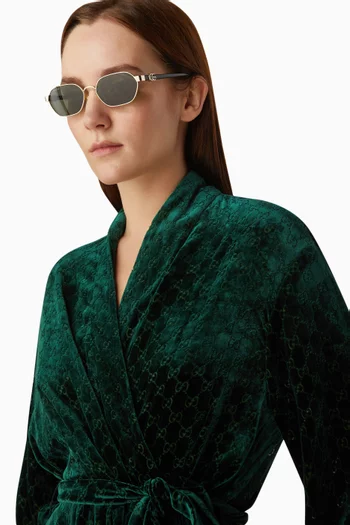 Oval Sunglasses in Metal and Recycled Acetate