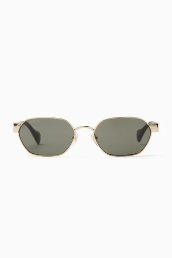 Oval Sunglasses in Metal and Recycled Acetate