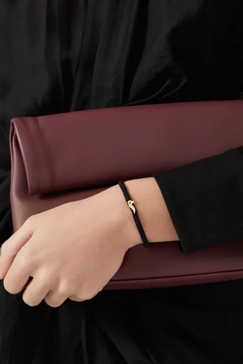 Letter "Meem" Fabric Bracelet in 18kt Gold