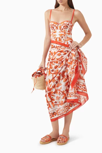 Majolica-print Sarong in Cotton