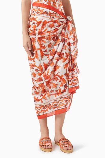 Majolica-print Sarong in Cotton