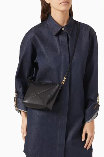 Puzzle Fold Pouch in Leather