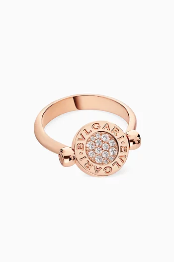 BVLGARI BVLGARI Diamond Flip Ring in 18kt Rose Gold
