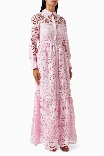 Lace Maxi Dress in Cotton