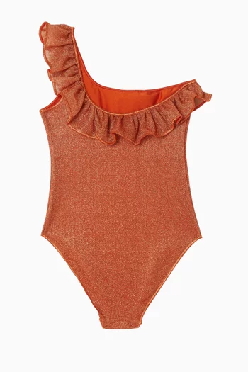 Osemini Lumiére One Shoulder Maillot in Glitter Nylon