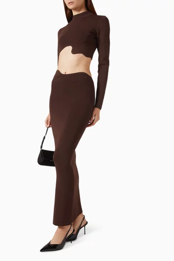 Maparadita Column Maxi Skirt in Compact-knit