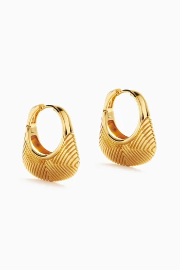 Hera Ridge Hoop Earrings in 18kt Recycled Gold-plated Brass