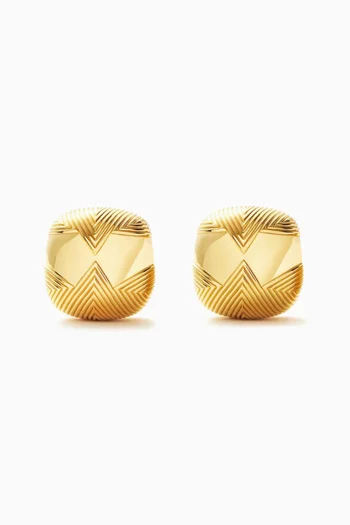 Hera Oversized Dome Ridge Stud Earrings in 18kt Recycled Gold-plated Brass