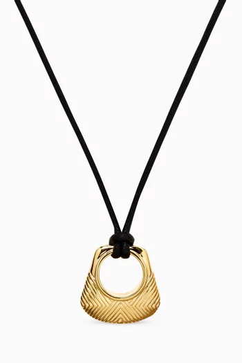 Hera Ridge Pendant Cord Necklace in 18kt Recycled Gold-plated Brass
