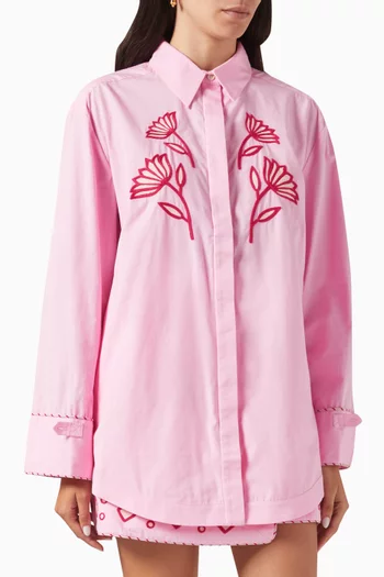 Wren Embroidered Shirt in Cotton