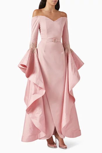 Azalea Stone-embellished Dress in Stretch-crepe