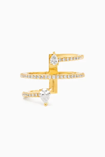 Hera Duo Diamond Ring in 18kt Yellow Gold