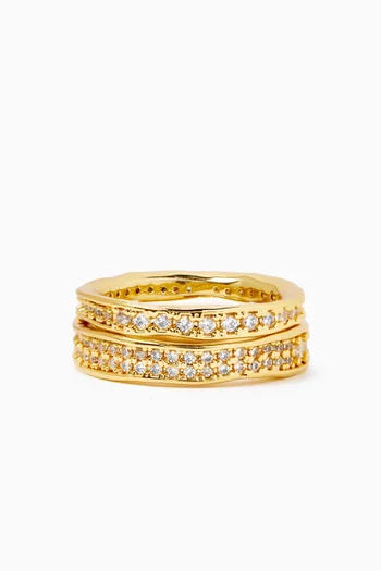 Afrodita Ring Stack in 18kt Gold-plated Brass