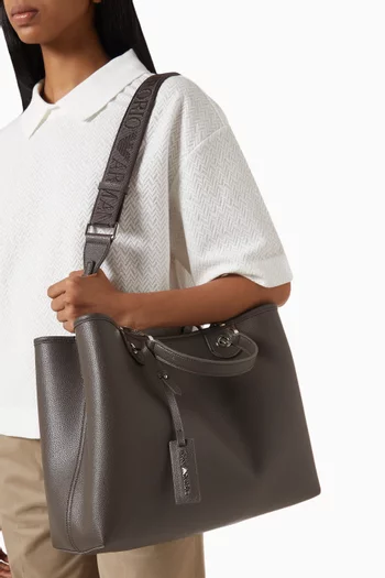 Medium Logo-embossed Tote Bag in Deer-print Faux Leather