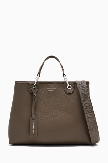 Medium Logo-embossed Tote Bag in Deer-print Faux Leather