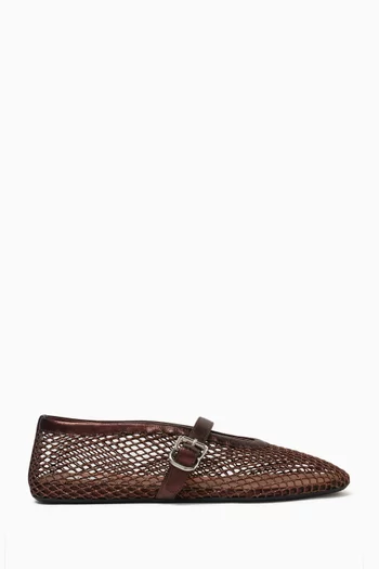 Ballet Flats in Laminated Fishnet