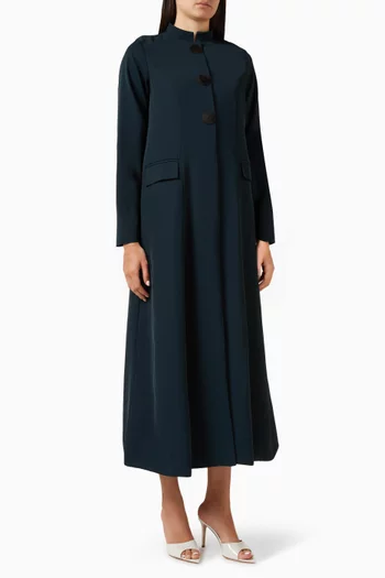 Bead-embellished Fringe Abaya in Satin