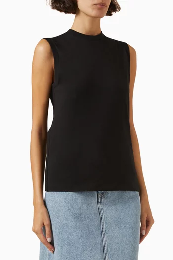 Relaxed Sleeveless T-shirt in Organic Cotton
