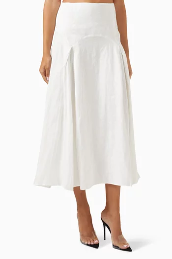 The Gael Midi Skirt in Linen