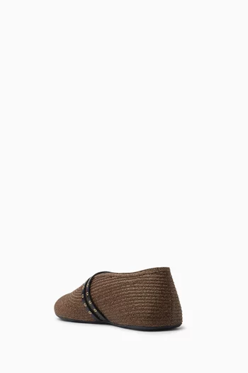 Ballet Flats in Raffia