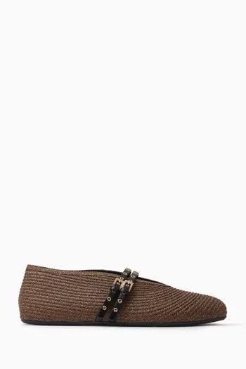 Ballet Flats in Raffia