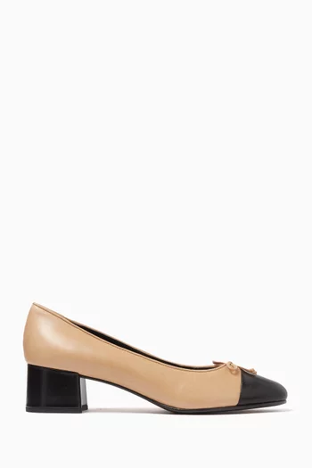 Cap-toe Pumps in Leather