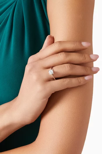 Solitaire Cubic Zirconia Ring in Rhodium-plated Sterling Silver