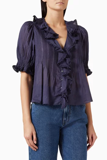 Henri Ruffled Top in Organic Cotton