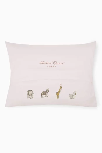 Carousel-print Pillowcase in Organic Cotton
