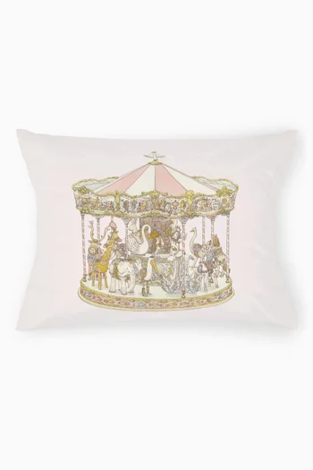 Carousel-print Pillowcase in Organic Cotton