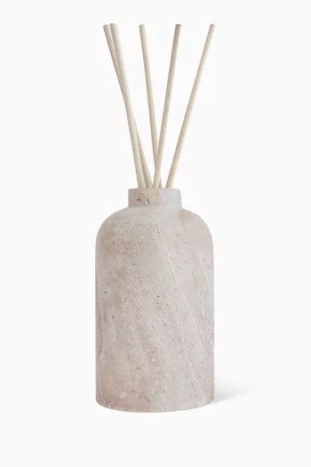 Wild Jasmine Round Travertine Marble Reed Diffuser, 500ml
