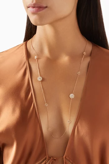 Farfasha Petali del Mare Mother of Pearl & Amethyst Long Necklace in 18kt Rose Gold