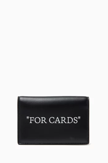 محفظة ثنائية الطيّ بطبعة "For Cards" جلد