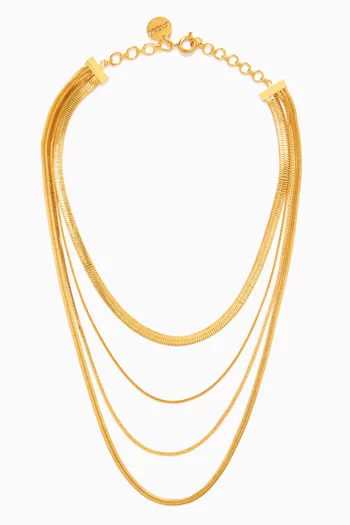 Waterfall Chain Necklace in 22kt Gold-plated Bronze