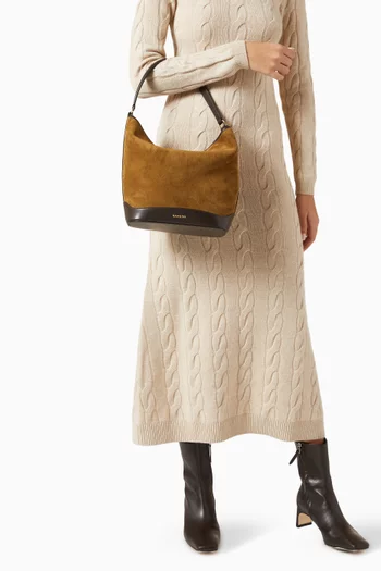 Bucket Bag in Suede & Leather