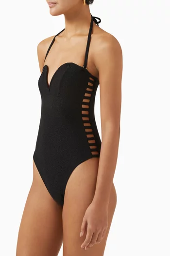 Oceanside One-piece Swimsuit in Lurex
