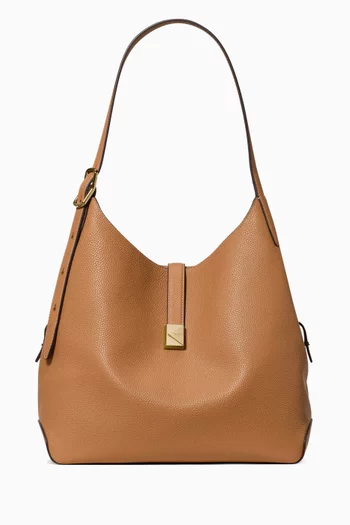 Large Deco Shoulder Bag in Pebbled Leather