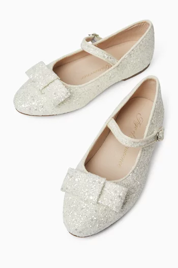Ellen Ballet Flats in Glittered Faux-leather
