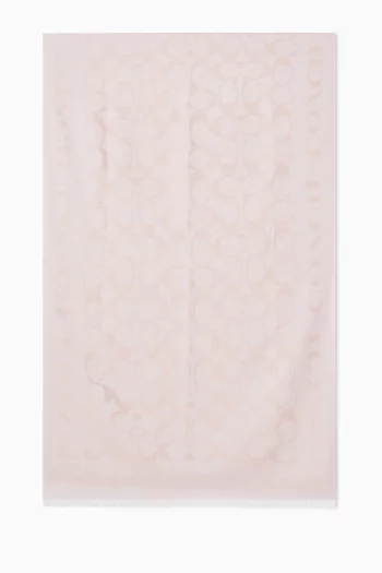Signature C Stole in Silk-cotton Blend