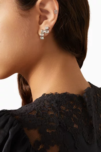 The Bianca Bezel Studs in Silver-plated Brass, Set of 3