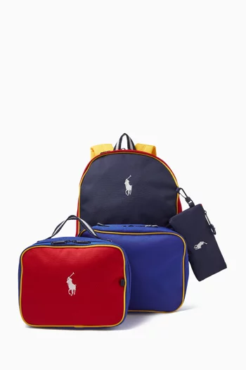Colour-block Backpack Set