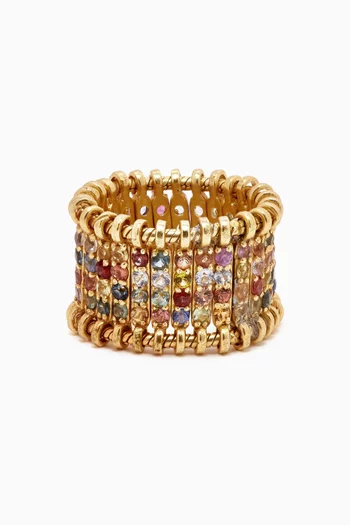 Sapphires Ring in Gold-plated Sterling Silver