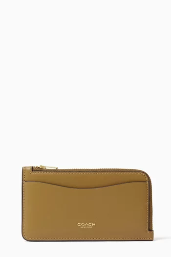 New York Zip Card Case in Leather