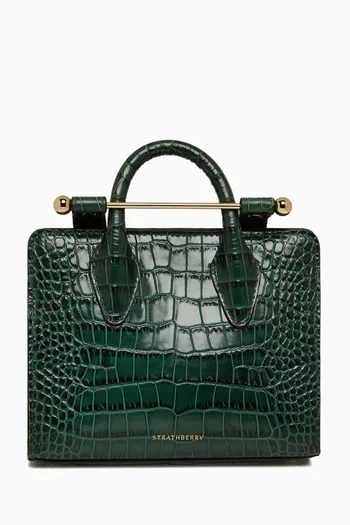 Nano Tote Bag in Croc-embossed Leather